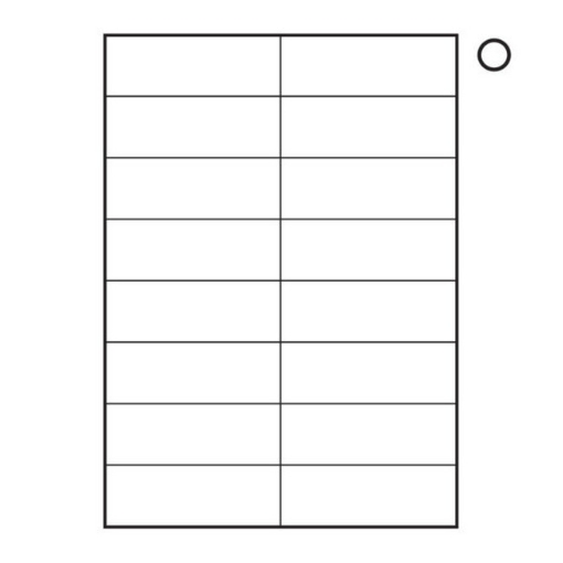 Picture of Label - Mailing - A4 Ink or Laserjet Print - 37 x 105mm - White - 1 Box  - W101100's