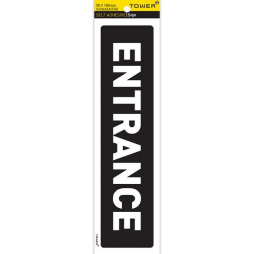 Picture of Information Sign - Entrance - White-Black - 185 x 50mm - SIGNAENT(R)