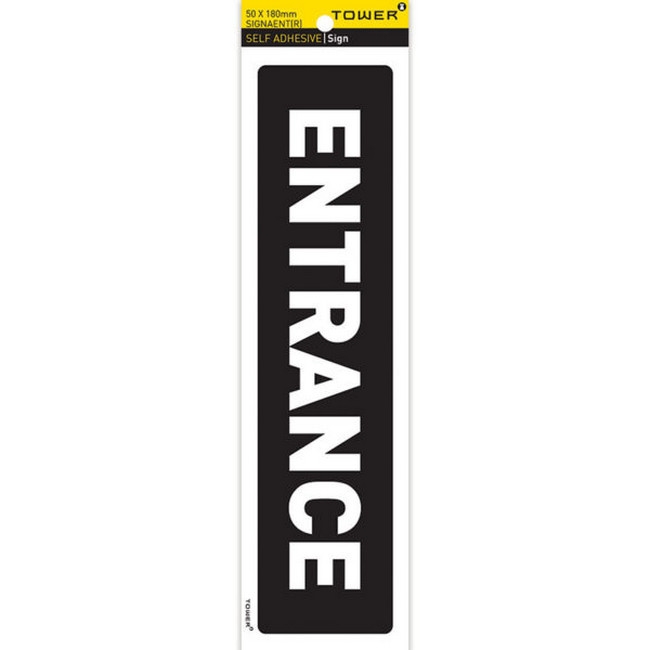 Picture of Information Sign - Entrance - White-Black - 185 x 50mm - SIGNAENT(R)