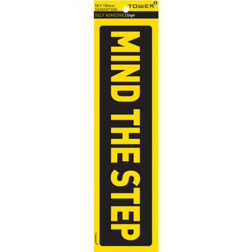 Picture of Warning Sign - Mind the Step - Yellow-Black - 185 x 50mm - SIGNAMTS(R)