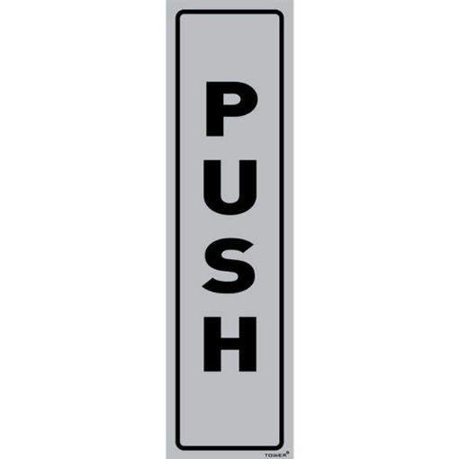 Picture of Aluminium Sign - Push Vertical - 180 x 50mm - SIGNALPUS(D)