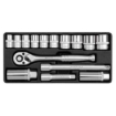 Picture of Socket Set - AS-Drive 6 Point - Chrome Vanadium - 3/8" Connector - 15 Piece - YT-38631