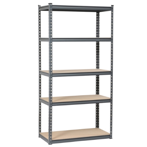 Picture of Steel Shelving - 5 Tier - Heavy Duty - Boltless - Metal Frame and MDF Shelves - Grey - ADIY3904