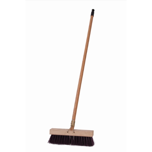 Picture of Gutter Sweeper Broom - Complete - Millennium Synthetic - Brown Polypropylene Fibre - Wooden Handle - 55 Grip - 30.5cm - Pack of 3 - F3261