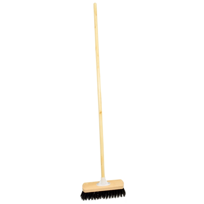 Picture of Floor Broom - Complete - Rainbow Black Fibre Household - Wooden Screw-in Handle - Pack of 5 - F3568