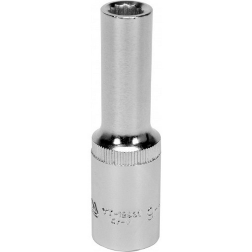 Picture of Bi-hex Deep Socket - 12 Point - Chrome Vanadium - 1/2" Connector - 76mm Length - 9mm - YT-12931