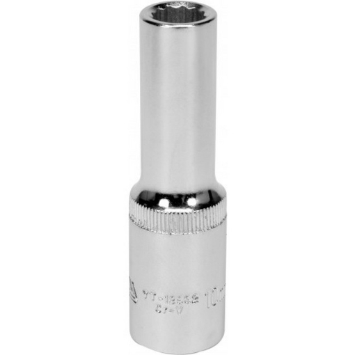 Picture of Bi-hex Deep Socket - 12 Point - Chrome Vanadium - 1/2" Connector - 76mm Length - 10mm - YT-12932
