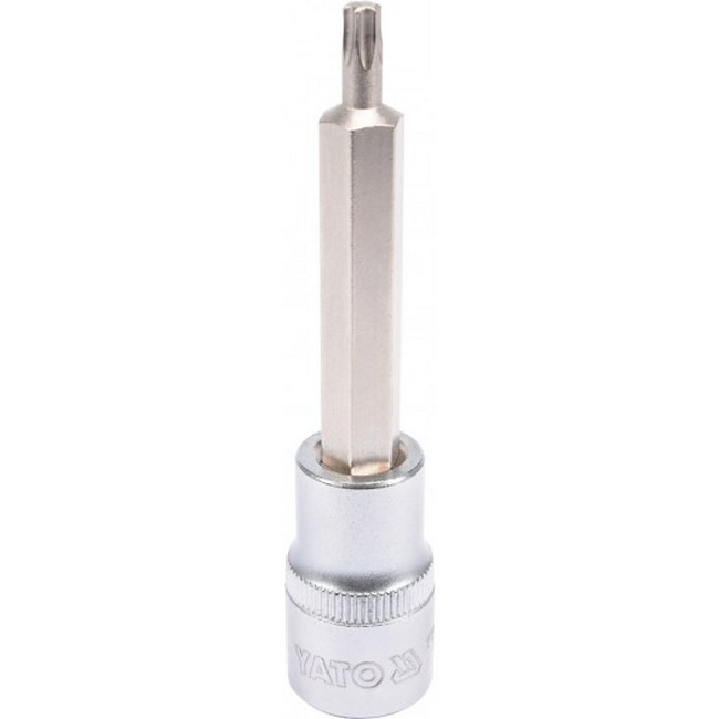 Picture of Torx Bit Socket - Male - Chrome Vanadium -  1/2" Connector - Long - T27 x 100mm - YT-04322