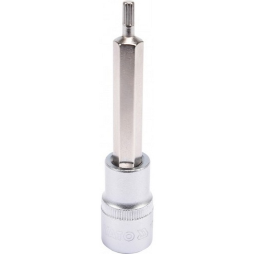 Picture of Spline Bit Socket - Chrome Vanadium -  1/2" Connector - Long - M5 x 100mm - YT-04350