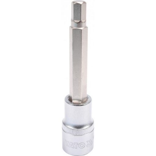Picture of Hex Bit Socket - Chrome Vanadium -  1/2" Connector - Long - HEX 8 x 100mm - YT-04394