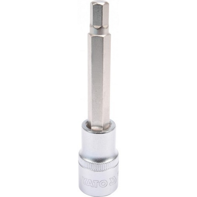 Picture of Hex Bit Socket - Chrome Vanadium -  1/2" Connector - Long - HEX 8 x 100mm - YT-04394