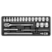 Picture of Socket Set - AS-Drive 6 Point - Chrome Vanadium - 1/2" Connector - 23 Piece - YT-12651