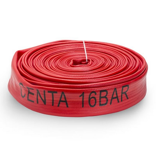 Supplywise layflat fire hose similar to the Builders Warehouse red duraline layflat fire hose, 64mm x 30m, 16 bar pressure.