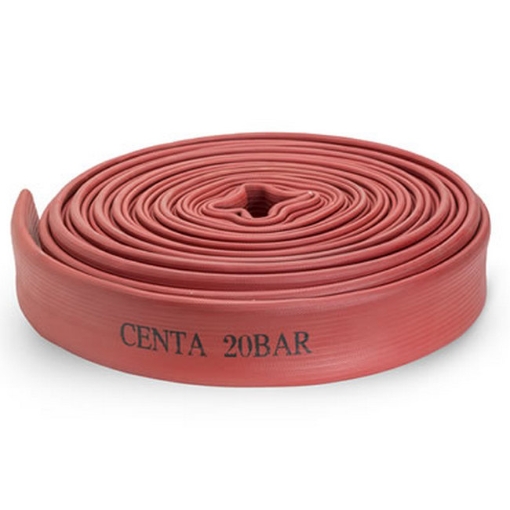Supplywise layflat fire hose similar to the Leroy Merlin red duraline layflat fire hose, 64mm x 30m, 20 bar pressure.
