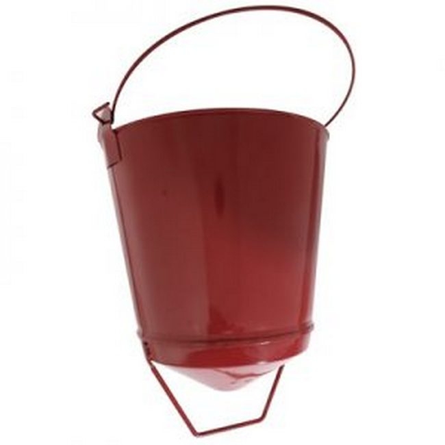 Supplywise fire bucket similar to the Linvar bright red metal fire bucket, 10l capacity, for emergency use.