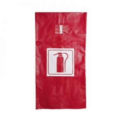fire-extinguisher-cover-cen-f00110 Supplywise pvc fire extinguisher cover similar to the Safety & Fire red pvc cover for 9kg fire extinguisher, weather-resistant and visible.
