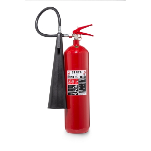 Supplywise carbon dioxide fire extiguisher similar to the Safety & Fire 5kg co2 fire extinguisher for b and c class fires, red steel.