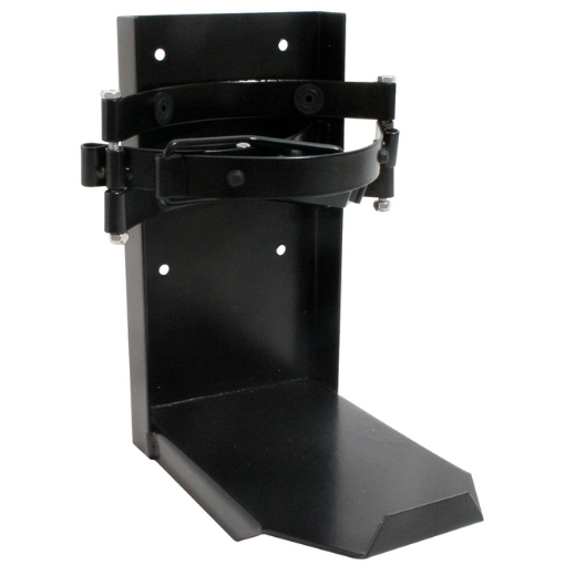 Supplywise fire extinguisher vehicle bracket similar to the Rand Safety heavy-duty vehicle bracket for 4.5kg fire extinguishers, black steel.