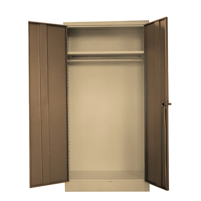 Supplywise steel wardrobe similar to the Chamberlains ivory and karoo steel wardrobe with 2 doors and 1 shelf.