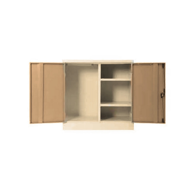 Supplywise steel wardrobe similar to the Trojan Trolley ivory and karoo steel wardrobe with 2 doors and 3 shelves.