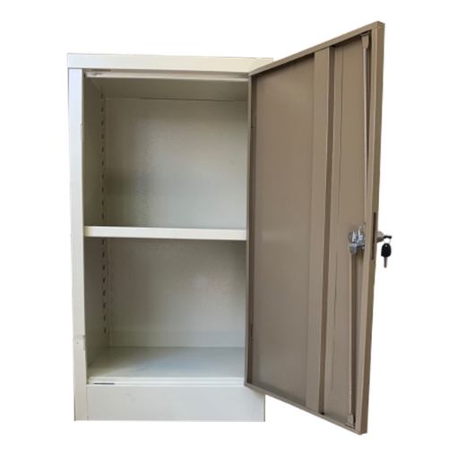 Supplywise steel stationery cupboard similar to the Makro ivory and karoo steel stationery cupboard with 1 adjustable shelf.