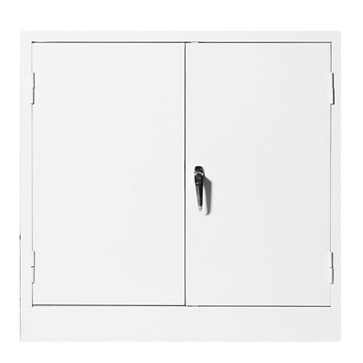 Supplywise steel stationery cupboard similar to the Game white steel stationery cupboard with 2 shelves and lockable doors.