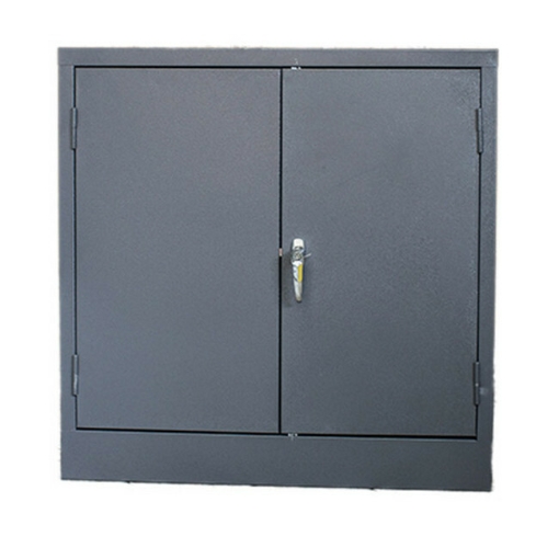 Supplywise steel stationery cupboard similar to the Caslad hammertone grey steel stationery cupboard with 2 shelves and doors.