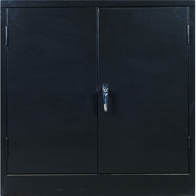 Supplywise steel stationery cupboard similar to the Trojan Trolley black steel stationery cupboard with 2 shelves and lockable doors.