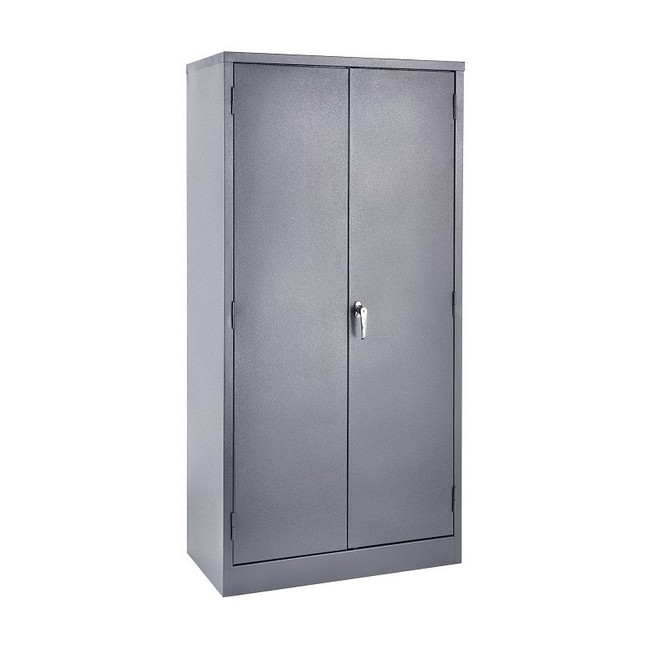 Supplywise steel stationery cupboard similar to the Chamberlains hammertone grey steel cupboard with 4 shelves and 2 doors.