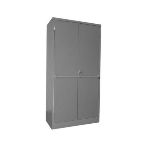 Supplywise steel stationery cupboard similar to the Mica hammertone grey steel stationery cupboard with 4 shelves and 2 doors.