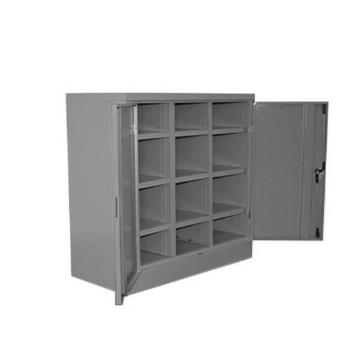 Supplywise pigeon hole cabinet similar to the Linvar hammertone grey steel pigeon hole cabinet with 12 compartments.