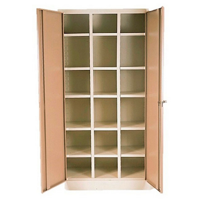 Supplywise pigeon hole cabinet similar to the Makro ivory and karoo steel pigeon hole cabinet with 18 compartments.