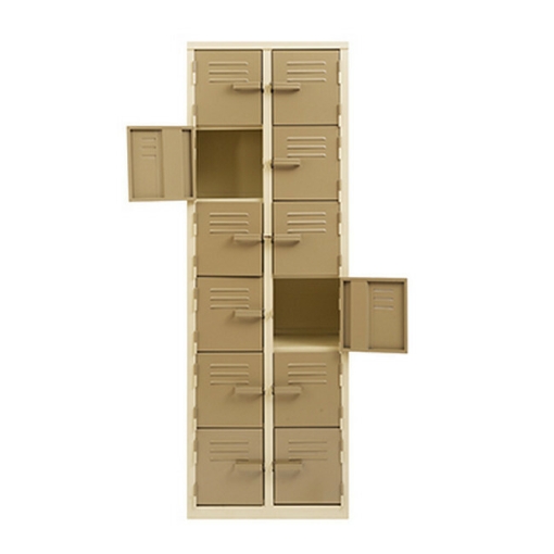 Supplywise 12 tier steel locker similar to the Chamberlains ivory and karoo 12-tier steel locker with 12 doors, 180x60x45 cm.