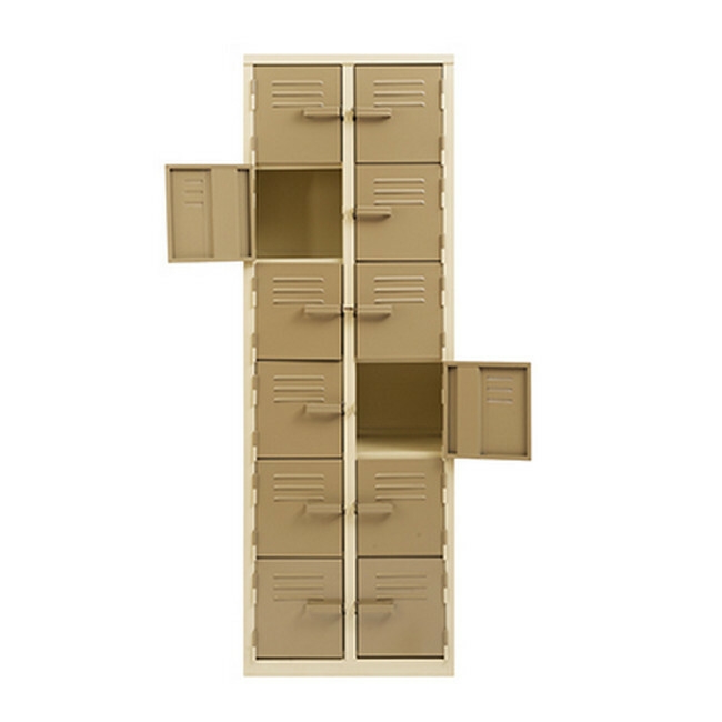 Supplywise 12 tier steel locker similar to the Chamberlains ivory and karoo 12-tier steel locker with 12 doors, 180x60x45 cm.