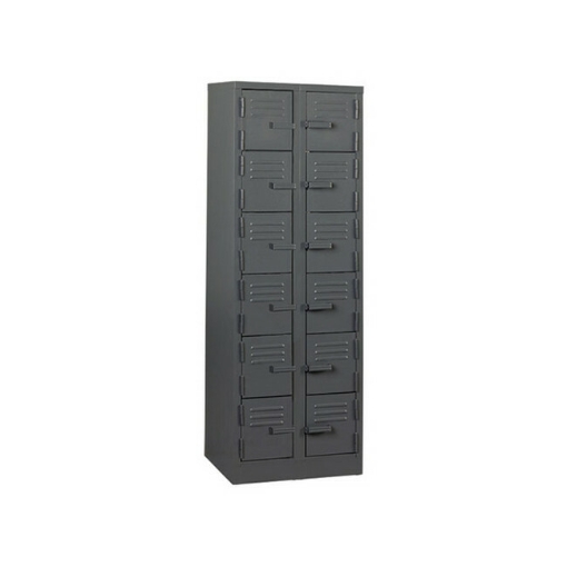 Supplywise 12 door steel locker similar to the Cashbuild hammertone grey 12-tier steel locker with 12 doors, 180x60x45 cm.