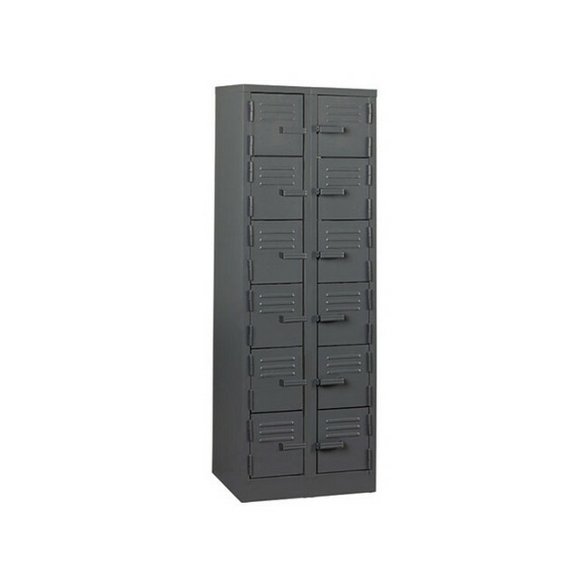Supplywise 12 door steel locker similar to the Cashbuild hammertone grey 12-tier steel locker with 12 doors, 180x60x45 cm.