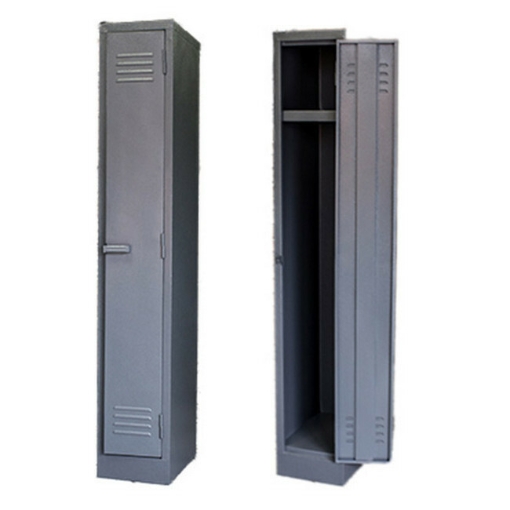 Supplywise single steel locker similar to the Sa Ladder single tier steel locker in hammertone grey, 180x30x45 cm.
