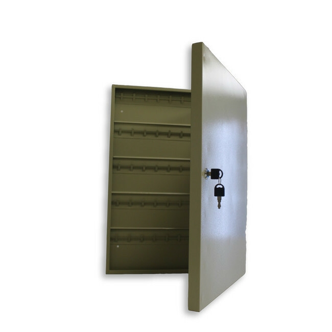 Supplywise key cabinet similar to the Castor And Ladder ivory steel key cabinet for 50 keys, dimensions 55x27x5 cm.