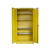 Supplywise chemical storage cabinet similar to the Sa Ladder yellow steel hazardous material cabinet with 4 shelves and 2 doors.