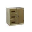 Supply Wise steel filing cabinet similar to the Caslad ivory and karoo steel filing cabinet with 3 drawers and 1 door.
