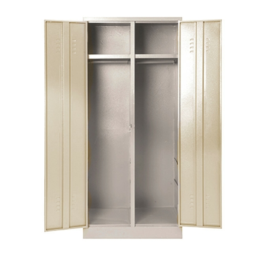 Supplywise hostel locker similar to the Linvar ivory and karoo steel double hostel locker, 180x79x52 cm.