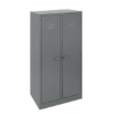 Supply Wise hostel locker similar to the Builders Warehouse hammertone grey steel hostel locker with 2 doors and money box.