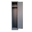 Supplywise hostel locker similar to the Linvar hammertone grey steel hostel locker with single door and tier.