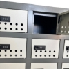 Supply Wise cell phone locker similar to the Buco hammertone grey steel cell phone locker with 15 compartments.