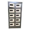 Supplywise cell phone locker similar to the Mica hammertone grey steel cell phone locker with 10 compartments.