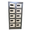Supplywise cell phone locker similar to the Mica hammertone grey steel cell phone locker with 10 compartments.