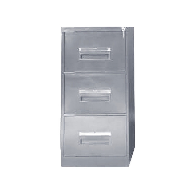 Supplywise 3 drawer steel filing cabinet similar to the Trojan Trolley hammertone grey steel filing cabinet with 3 lockable drawers.