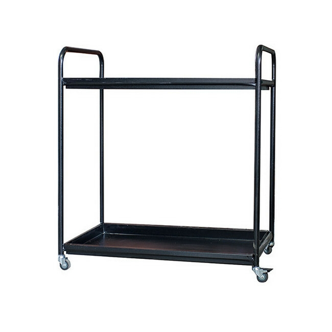 Supplywise tea trolley similar to the Sa Ladder black steel tea trolley with 2 shelves, 95 x 91 x 57 cm.
