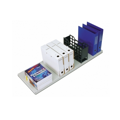 Supplywise bulk filer shelf, similar to the Tidy Files steel shelf for 360mm bulk filer, easy to install, motorcraft grey.