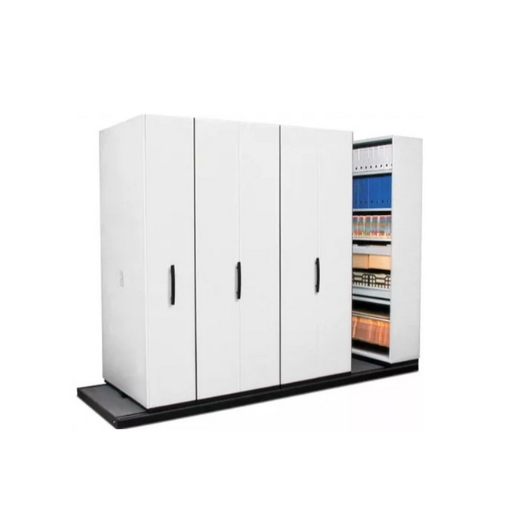 Supplywise 12 bay bulk filer similar to the Bulk Filing Direct mobile steel bulk filer shelving unit in motorcraft grey, 12 bays.
